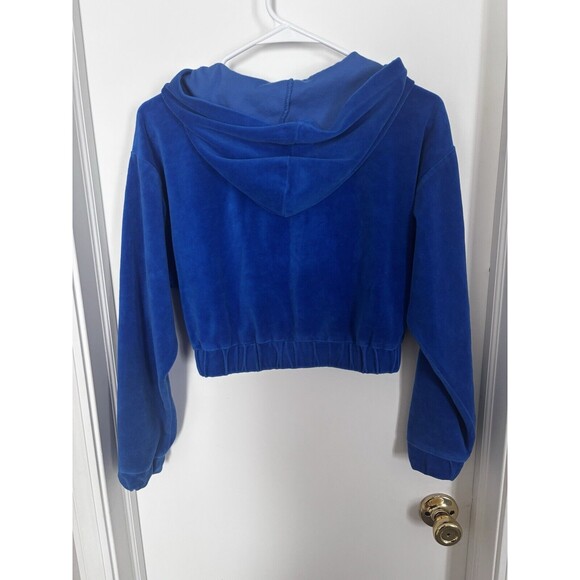 Juice Couture Y2K Blue Cropped Zip Up Hoodie Size Small - Picture 5 of 5